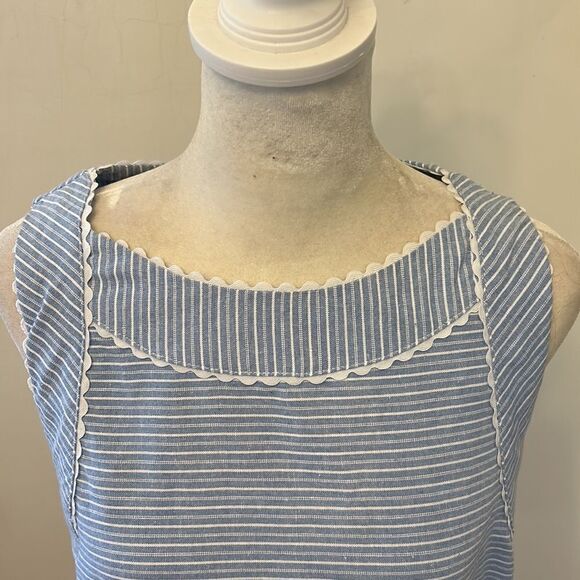 altar’d state chambray blue white striped sleeveless blouse Size M EUC - Picture 4 of 8